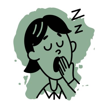 El çizimi biçiminde uyku karakteri simgesi 