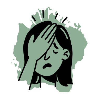 Kafa tokadı atan bir karakter, el çizimi simge 