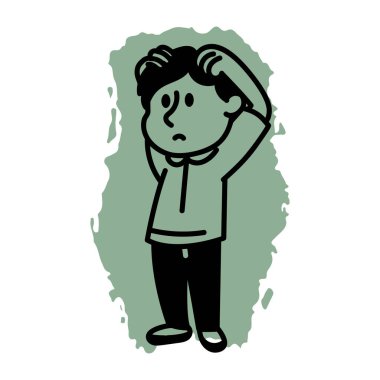 Şaşırmış bir karakterin el çizimi stili simgesi 