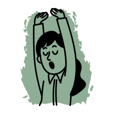 Esneyen bir karakterin el çizimi simgesi 