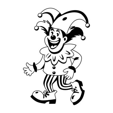 Komik sirk soytarısı çizimi. 