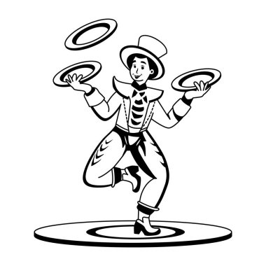 Sirk tabağı çeviricisinin bir çizimi. 