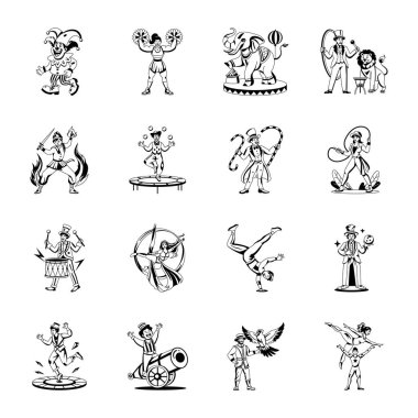 Glyph Biçimli Karnaval Karakterleri Koleksiyonu