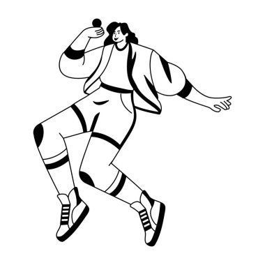 Kabartma stilinde aptal kız çizimi 