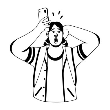 Özçekim yapan aptal karakterin kabartma resmi. 