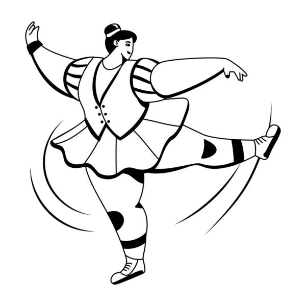 Смешная иллюстрация персонажа в стиле глифа 