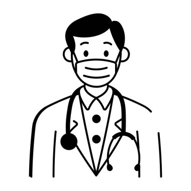 Bir doktorun el çizimi tarzı simgesi 