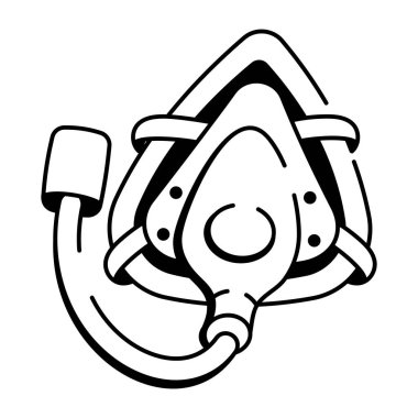 Anestezi maskesinin el çizimi simgesi 