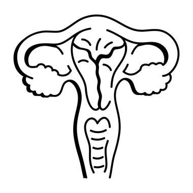 Yumurtalık kanserini gösteren bir el çizimi simgesi 