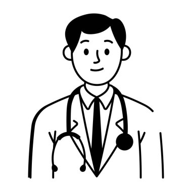 Pratisyen hekimin karalama tarzı simgesi 