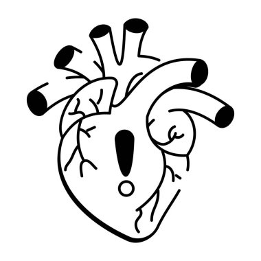 Bir kalp hastalığını tasvir eden karalama tarzı bir simge 