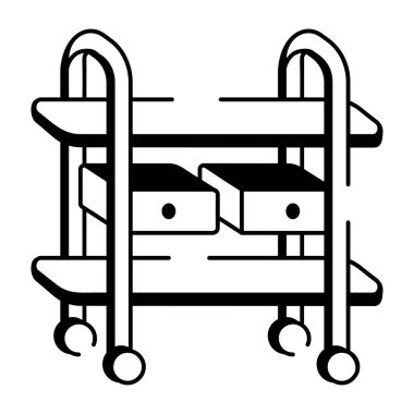 Hemşire tramvayının el çizimi simgesi. 