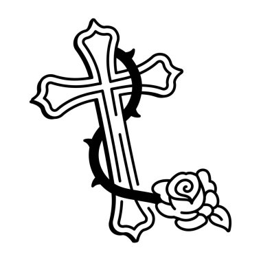 Gotik haç dövmesinin karalama stili simgesi