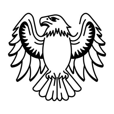 Kartal dövmesinin el çizimi simgesi.