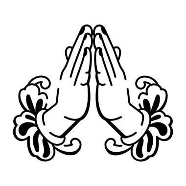 Sarmaşık sarmaşığı dövmesinin el çizimi simgesi.