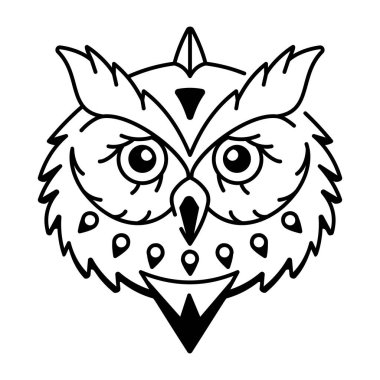 Baykuş dövmesinin karalama tarzı simgesi