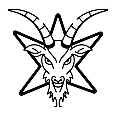 Baphomet dövmesinin yarım yamalak bir simgesi