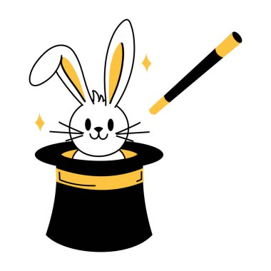 Sihirbaz şapkasının el çizimi tasviri. 