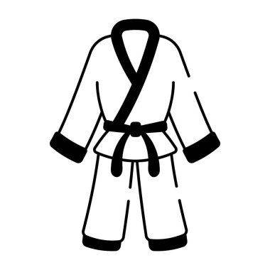 Kemerli karate süitini gösteren Doodle biçimi simgesi