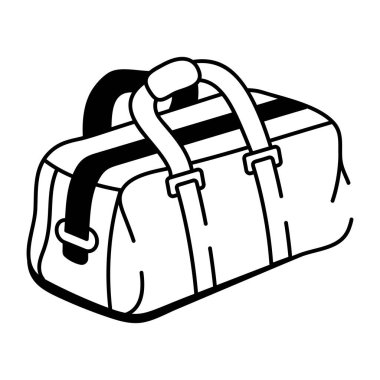 Spor çantasının Doodle tarzı simgesi 