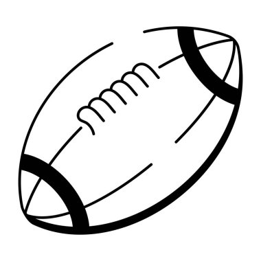 Ragbi topunun Doodle tarzı simgesi