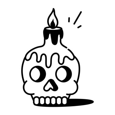 Bir kafatası mumunun karalama tarzı simgesi 