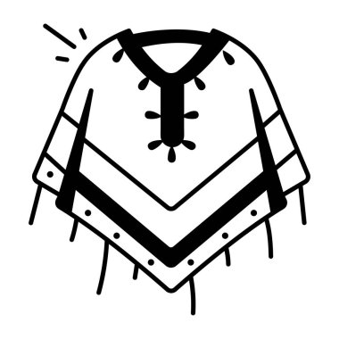 Geleneksel bir pançonun karalama tarzı simgesi. 