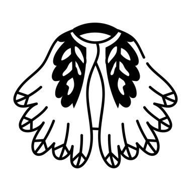 Tüylü bir pelerinin karalama tarzı simgesi 