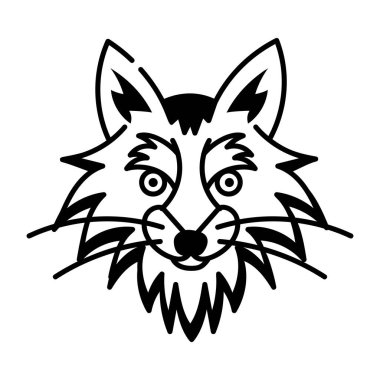 Çakal kafası simgesi el çizimi biçiminde 