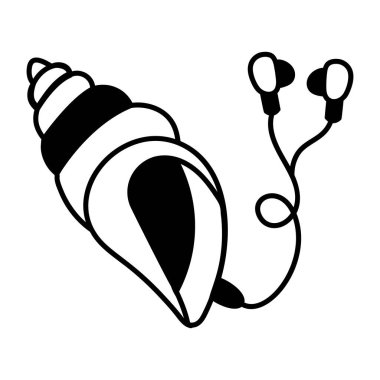 Bir deniz kabuğunun el çizimi simgesi 