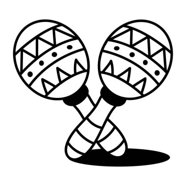 Bir marakas el çizimi biçim simgesi 