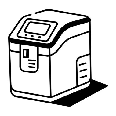 Taşınabilir buz makinesi gösteren Doodle tarzı bir simge