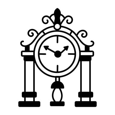 Doodle biçimi simgesi sarkacı olan eski bir saati gösterir