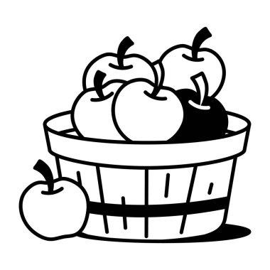 Sketchy tarzı simge meyve sepeti gösteriyor 