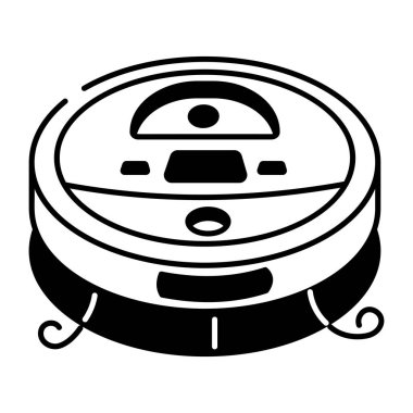 Elektrik süpürgesi gösteren eskiz stili simgesi 