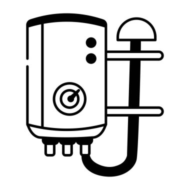 Elektrik gayzerini gösteren yarım yamalak bir biçim simgesi