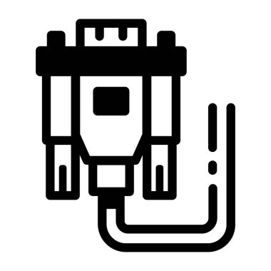 Bir vga adaptörünü gösteren bir kabartma biçimi simgesi 