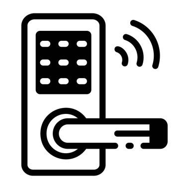 Akıllı kilit teknolojisinin kabartma biçimi simgesi 