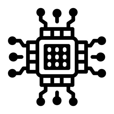 İşlemci yongasını gösteren bir simge biçimi simgesi 