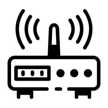 Bir wifi modeminin kabartma biçimi simgesi 