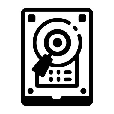 Bir sabit diskin katı biçim simgesi 