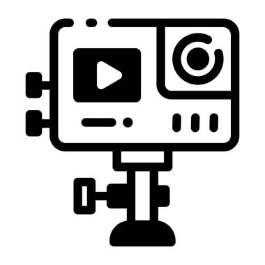 Bir aksiyon kamerasının katı biçim simgesi 