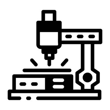 cnc makinesinin katı biçim simgesi 