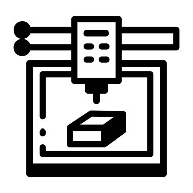 3D yazıcının kabartma biçimi simgesi 