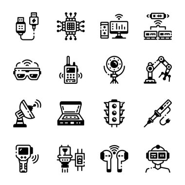 Smart Technology Glyph Biçim Simgeleri 