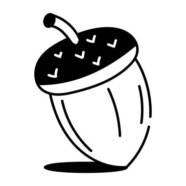 Bir meşe palamudunun el çizimi simgesi 