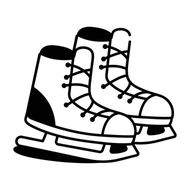 Paten ayakkabısının karalama stili simgesi 