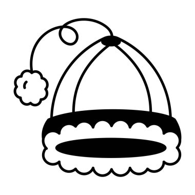 El çizimi bir kış beresi ikonu. 