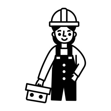 Bir inşaat işçisinin el çizimi simgesi 