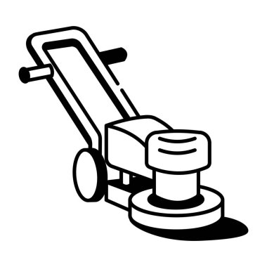 El çizimi biçiminde yer parlatıcı makine simgesi 